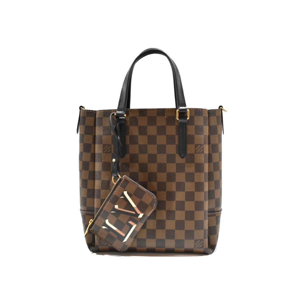 LOUIS VUITTON Belmont NV Damier Ebene Brown Noir Black 2way Shoulder Bag